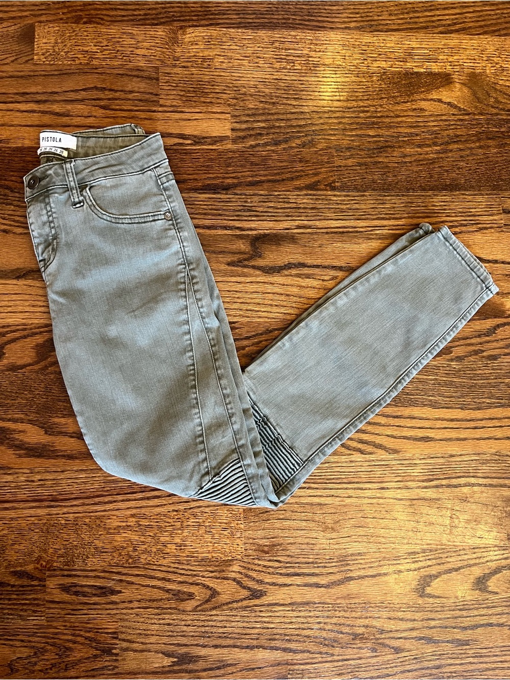 Pistola green moto skinny jeans